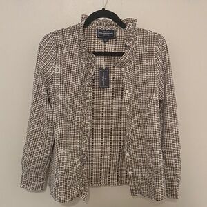 Kiel James Patrick Beige and White Patterned Shirt